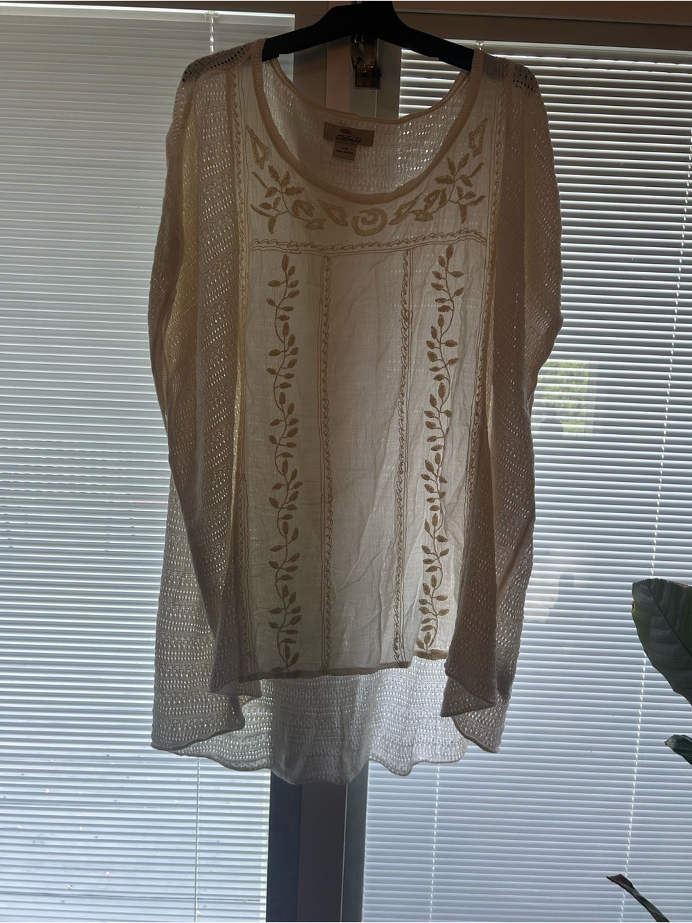 BohoBeauRoseBoutique Ivory Sheer Embroidered Tunic